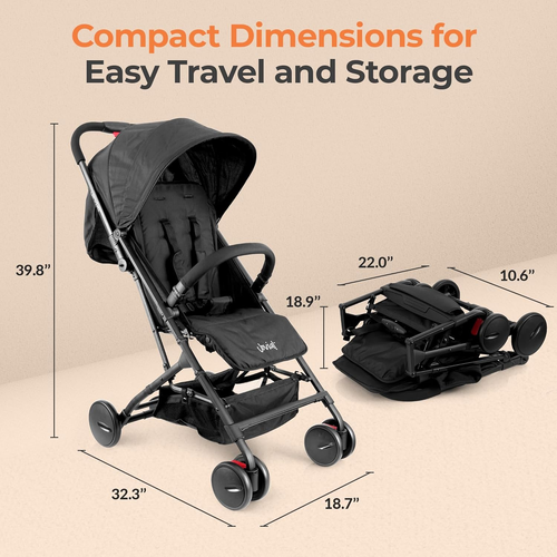 Lightweight Baby Stroller - One-Hand Fold Compact Stroller, Multi-Position Recli - Picture 7 of 7