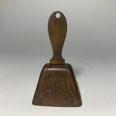 Cherry Prast Ice Cream - Antique Copper Metal Advertising Store Bell