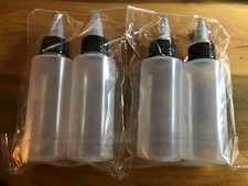 Lot Of 4 Twist Top Applicator Bottles, 2.4fl oz ea Squeeze Empty Plastic Bottles