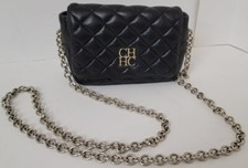 Carolina Herrera Quilted Black Small Crossbody Handbag