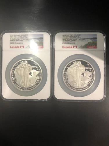 ULTRA RARE Canada Silver $100 Canadian Confederation 10oz - PF70 UC ER NGC