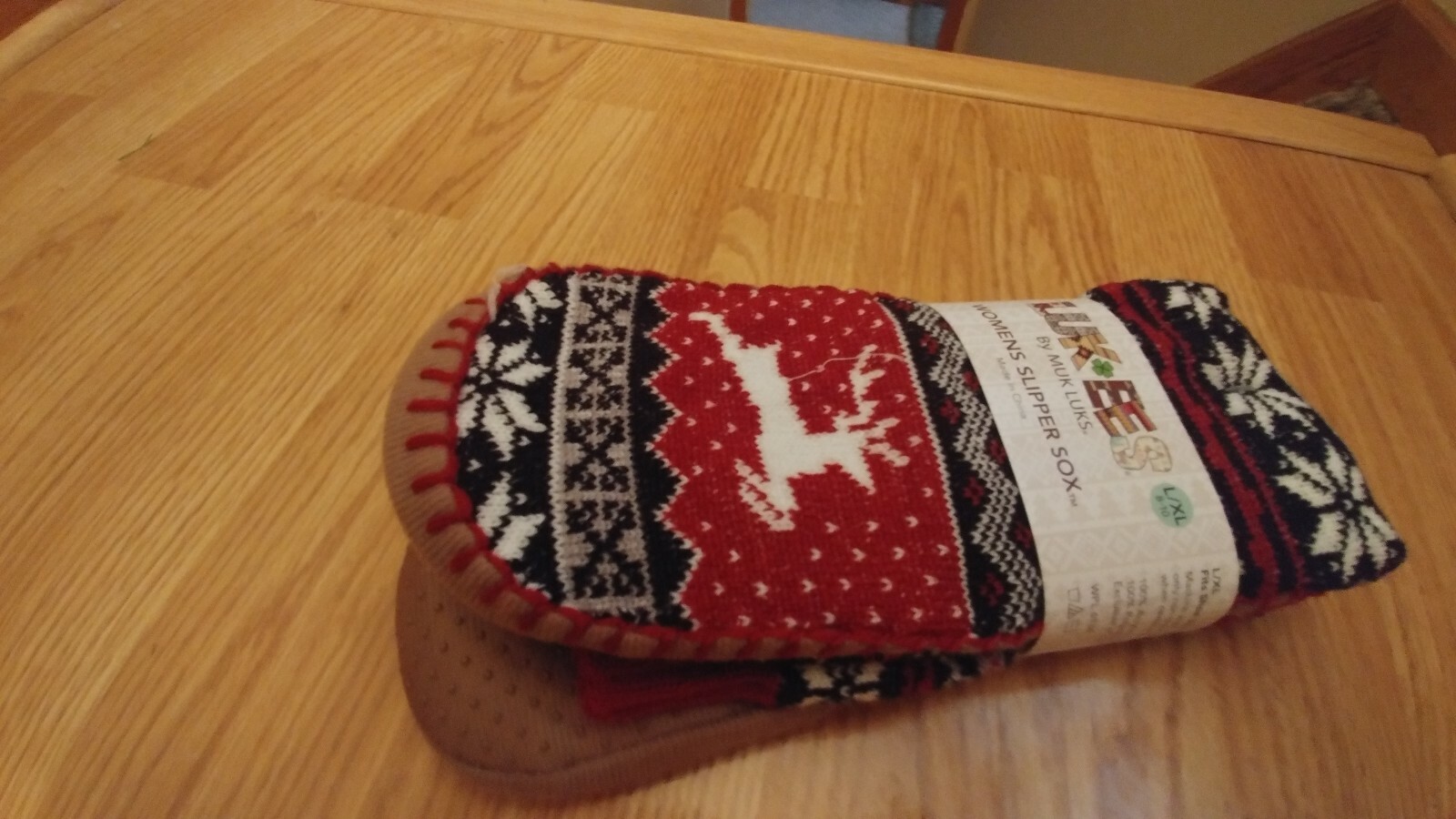 SAOLA Bellissime calze ciabatte in maglia nuove con etichette di Muk Luks metà polpaccio S M (5 7) con suola gripper