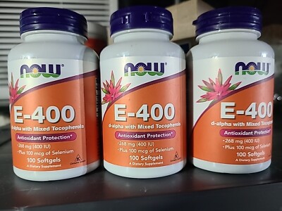 E-400 D-Alpha Mixed Tocopherols, 268 mg (400 IU), 100 Softgels X 3 Bottles (A²)