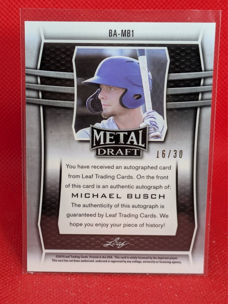 2019 Leaf Metal Draft Michael Busch #BA-MB1 Auto SILVER WAVE