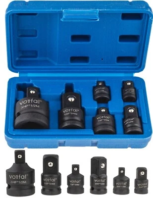 VORFAL Adaptador de fuerza 6 piezas tuercas de llave de impacto reducción 1/2"3/4"1/4"3/8" tuerca