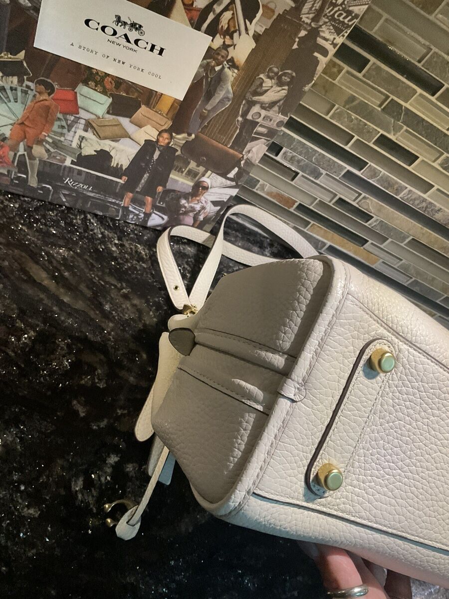 Coach Lori Suede Pebbled Leather Shoulder Bag Chalk Ivory Coach Lori Suede Pebbled Leather Shoulder Bag Chalk Ivory