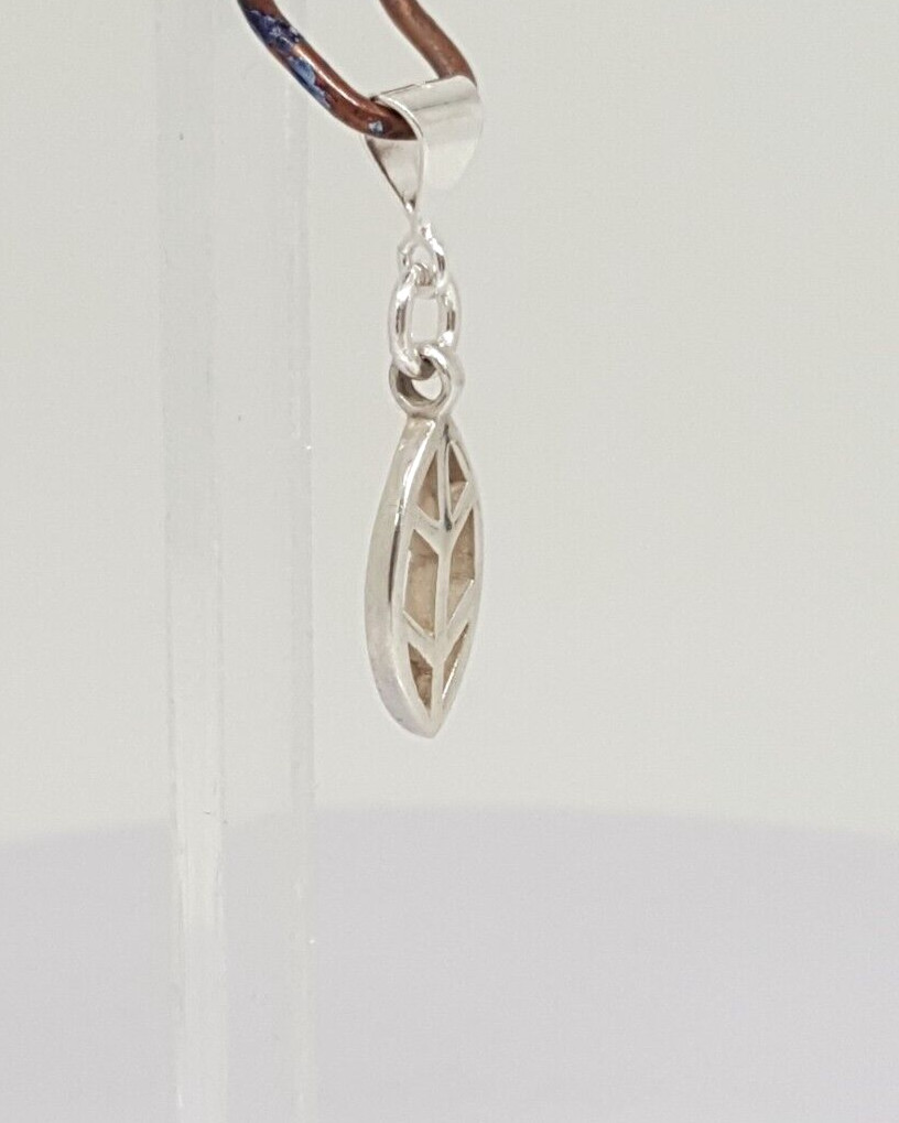 Gorgeous Solid Openwork Leaf Pendant 925 solid si… - image 8
