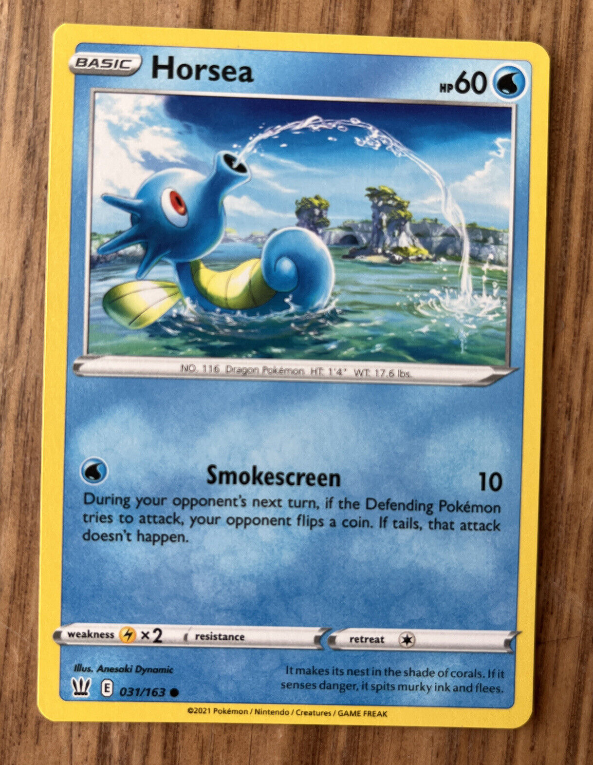 Horsea 31/163 NM in Portuguese Battle Styles Pokémon TCG