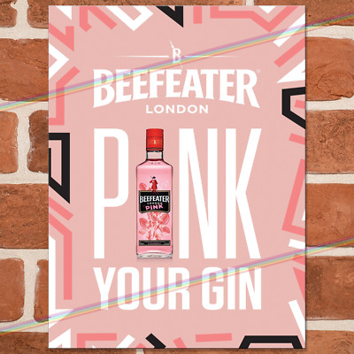 BEEFEATER PINK GIN Blechschilder Man Cave Schuppen Bar Pub Garage Wand Poster Blechschild
