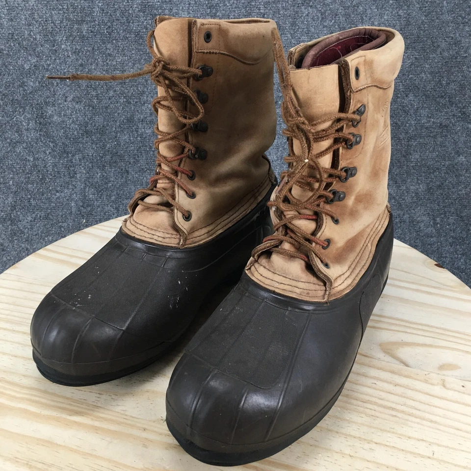 Botas impermeables LaCrosse para hombre 13 cuero marrón con cordones punta redonda acolchadas al tobillo Foto 3 de 4