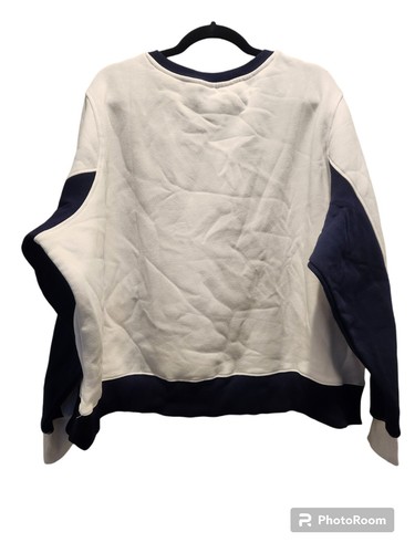 Fila Women Plus Size 2X Calm Graphic Colorbock Sweatshirt White Navy NWT - Picture 3 of 7