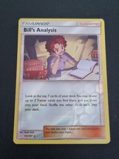 REVERSE HOLO Pokemon Card Sun & Moon Team Up Card Bill's Analysis 133/181