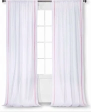 Circo Window Panel White Pink  Ribbon 63 L Nwot