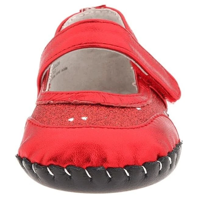 NUEVO Pediped Originales Infantil EE. UU. 4 Alyssa Rojo Corazón Brillo MJ Zapato de Vestir Plano Foto 3 de 4