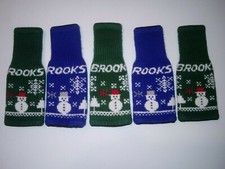 5 Brooks (shoes) Knit Beer Bottle Koozie - Snowflake Snowman Pine Tree Winter