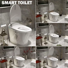Integrated Smart Toilet Bidet Remote Auto Flush Nozzle Heated Seat Massage Wash