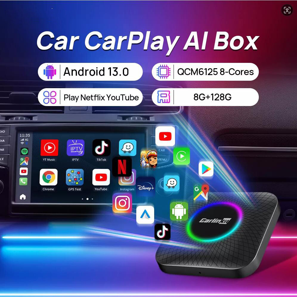 Android 13 8+128G Wireless Apple Carplay Ai Box Android Auto