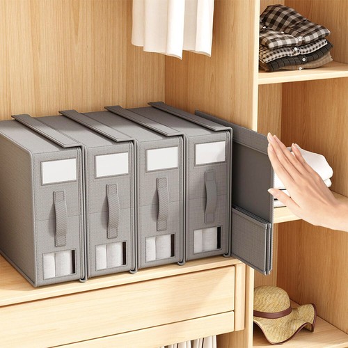 Foldable Bed Sheet Organiser Storage Box With Handle 2/4 Pack Cover Organizer - Picture 14 of 14