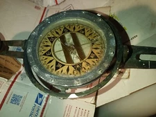 Vintage Dirigo Brass Bronze  Marine Compass And Base Alone Captain Ship Boat