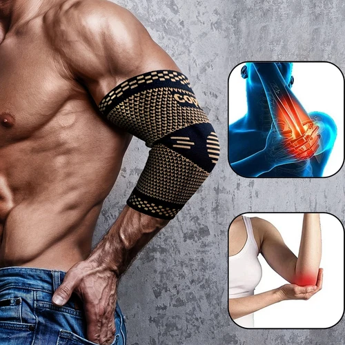 US Elbow Brace Compression Support Sleeve Arthritis Tendonitis Reduce Joint Pain - Picture 1 of 12
