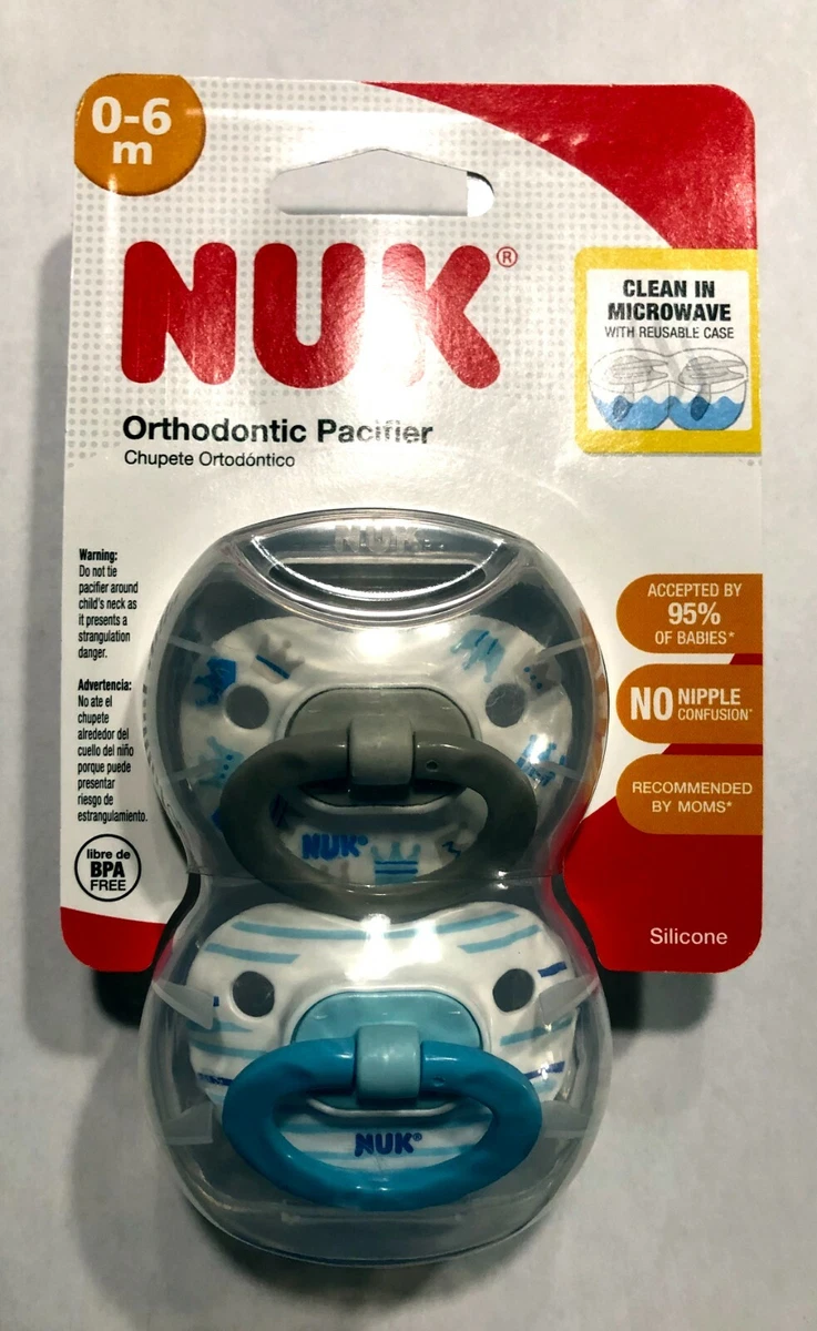 NUK ORTHODONTIC PACIFIER 0-6 months BRAND NEW bnib CROWNS silicone BP FREE  blue