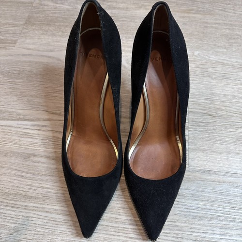 Givenchy black suede Pointy Toe Stilettos dress Pumps 37 1/2 - Picture 2 of 10