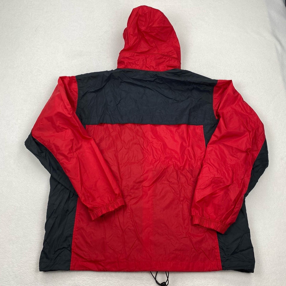 Columbia Jacket Mens Size XL Red Black Zip Up Windbreaker Zip Up