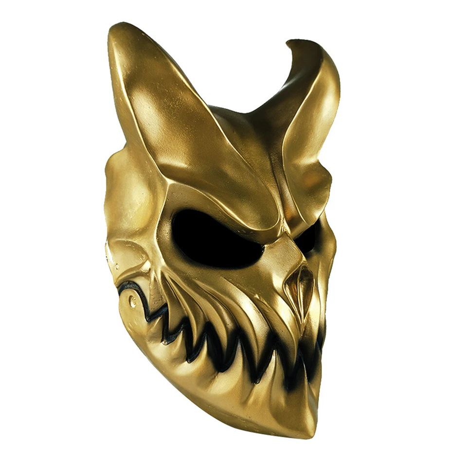 Halloween Demon Latex Mask Slaughter To Prevail Devil Darkness Demolisher Gold - Image 3 of 3