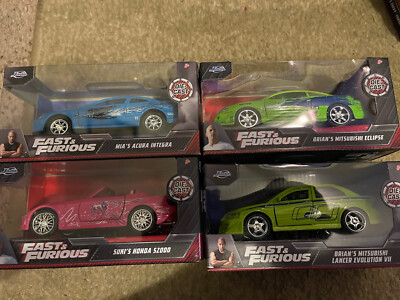 Jada Fast & Furious Integra, Honda S2000, Lancer Evolution, Eclipse Lot of 4