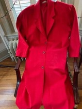 Samuel Robert Ultrasuede Red Vintage Womens Coat Size 18. Made In Usa.