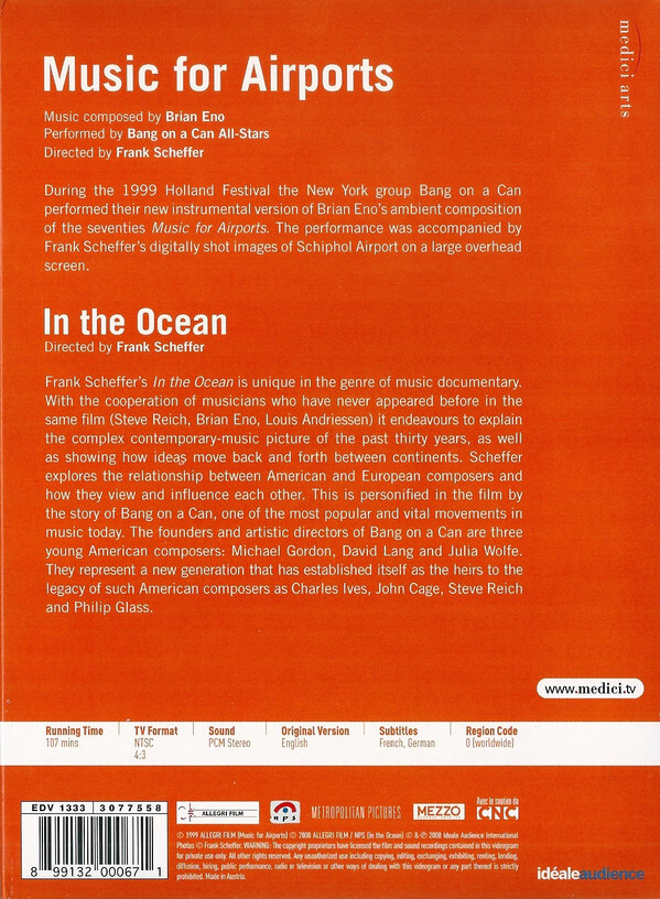 Brian Eno, Bang On A Can Music For Airports / In The Ocean DVD-V