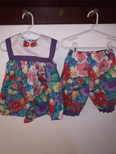 Vintage Jolene Floral Dress with Matching Bloomers pants flowers Size 24 mo