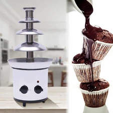 Chocolate Fountain Machine,4 Tier Stainless Luxury Cater Cheese Cascading Fondue