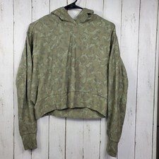 Athleta Sweatshirt Camo Printed Farallon Hoodie Long Sleeve Womens Sz XXS Green