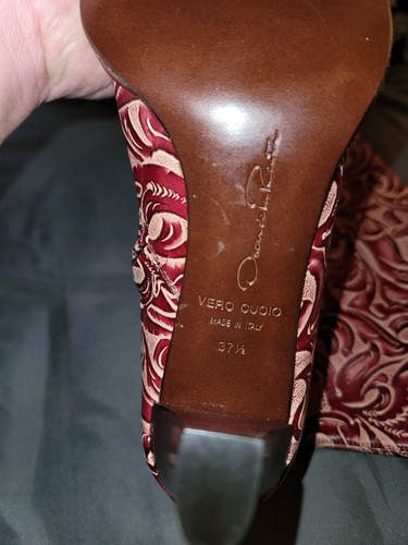 Stivali Oscar de la Renta in pelle rossa taglia 37,5C (US 7,5) - Foto 5 di 12