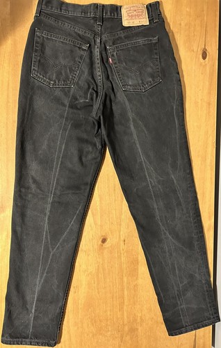 Vintage Herren Levi’s 591 Regular Straight Button Fly Schwarz Denim Jeans, W34 L32 - Bild 8 von 8