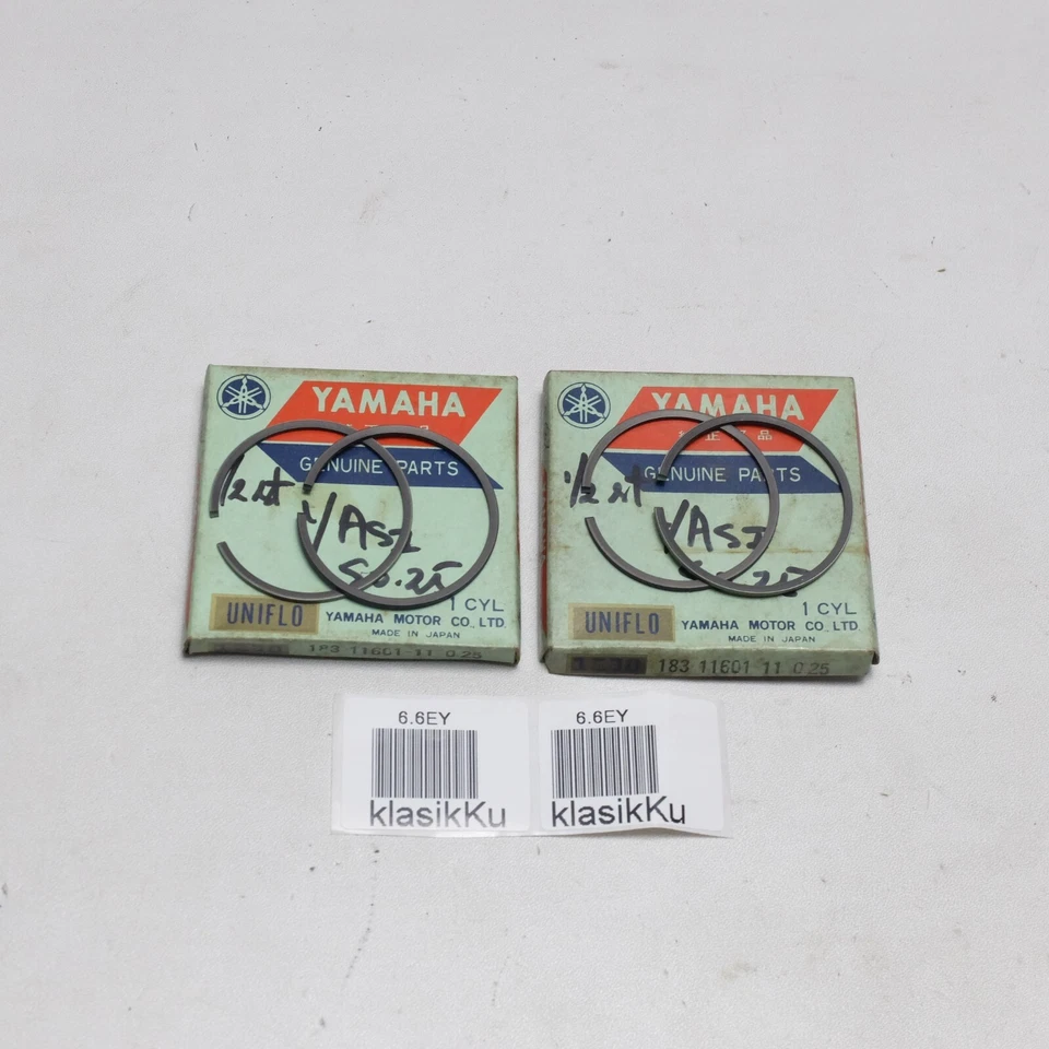 Juego de anillos de pistón originales Yamaha 1968-1969 YAS1C AS2 tamaño 0,25 NOS 183-11601-11 Foto 2 de 4