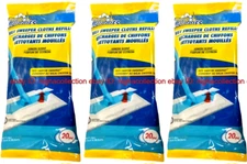 3 X 20-ct. Total Scrub Buddies Lemon Wet Sweeper Mopping Cloth Refills SEALED