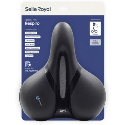 Selle Vélo Royal Respiro Relaxed Journey Unisexe Noir - Confort, Environ 771 Grammes