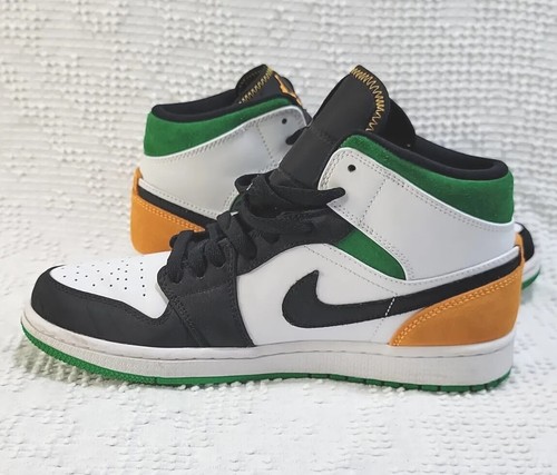 Nike Air Jordan 1 Mid AJ1 Oakland Verde Giallo 852542-101 Uomo US Taglia 8 - Foto 8 di 19