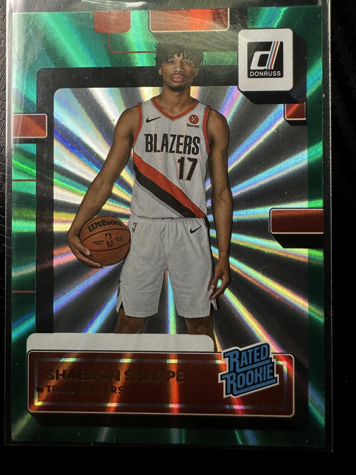 2022-23 Donruss #207 Shaedon Sharpe Holo Laser Green