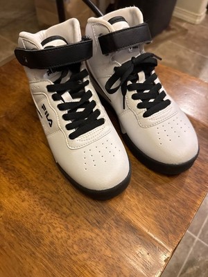 FILA F-13 BOY'S SIZE 3 HIGH TOP SNEAKERS BIG KID WHITE/NAVY/RED 3VF80117-150