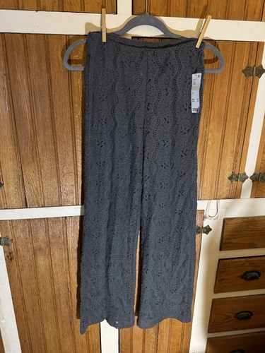 Urban Outfitter Out From Under Two Piece Lounge Set Crochet Dark Grey Size Small - Picture 6 of 9