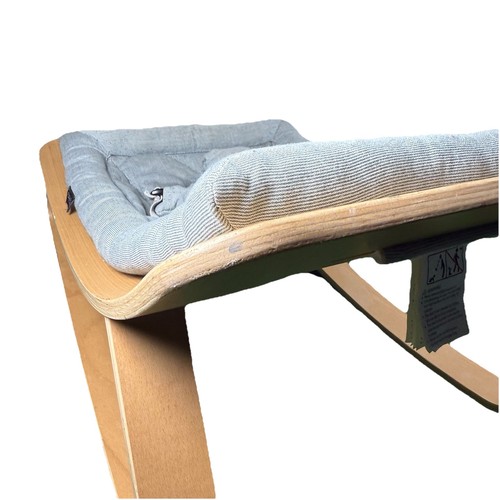 Charlie Crane Paris LEVO Baby Rocker Grey Wood EUC - Picture 3 of 8