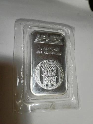 APMEX Silver Bar 1 oz Fine .999 Troy Ounce, Protective Plastic Case