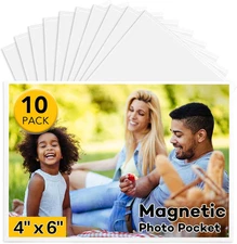 10 Pack Magnetic Picture Frame, 4 x 6 Inches Fridge Magnetic Photo Frames, Magne