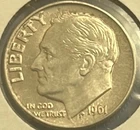 1961 D Roosevelt Dime 90% Silver **Free Shipping**
