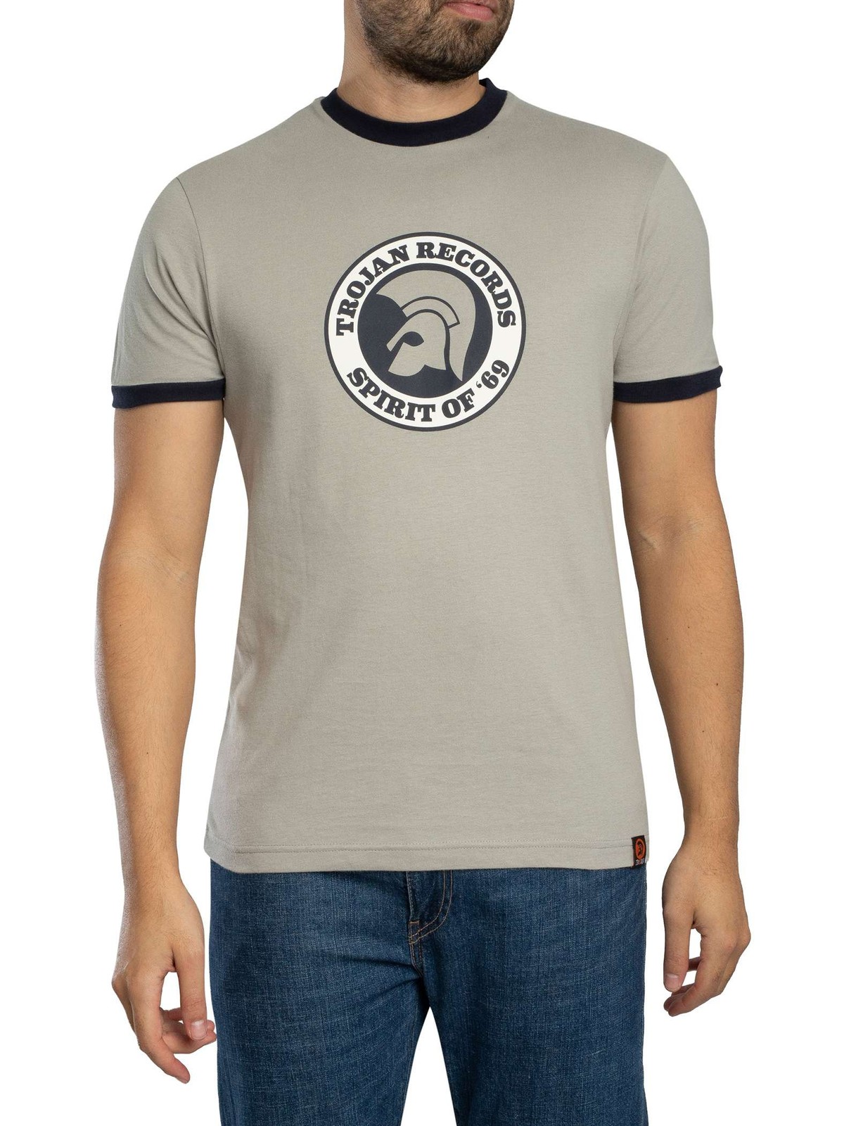 Trojan Mens Spirit Of 69 Logo T-Shirt Grey 9490₽