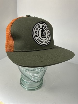 Knob Creek Hat Cap Snap Back Gray Blue Trucker Mesh 100 Proof Mens Bourbon