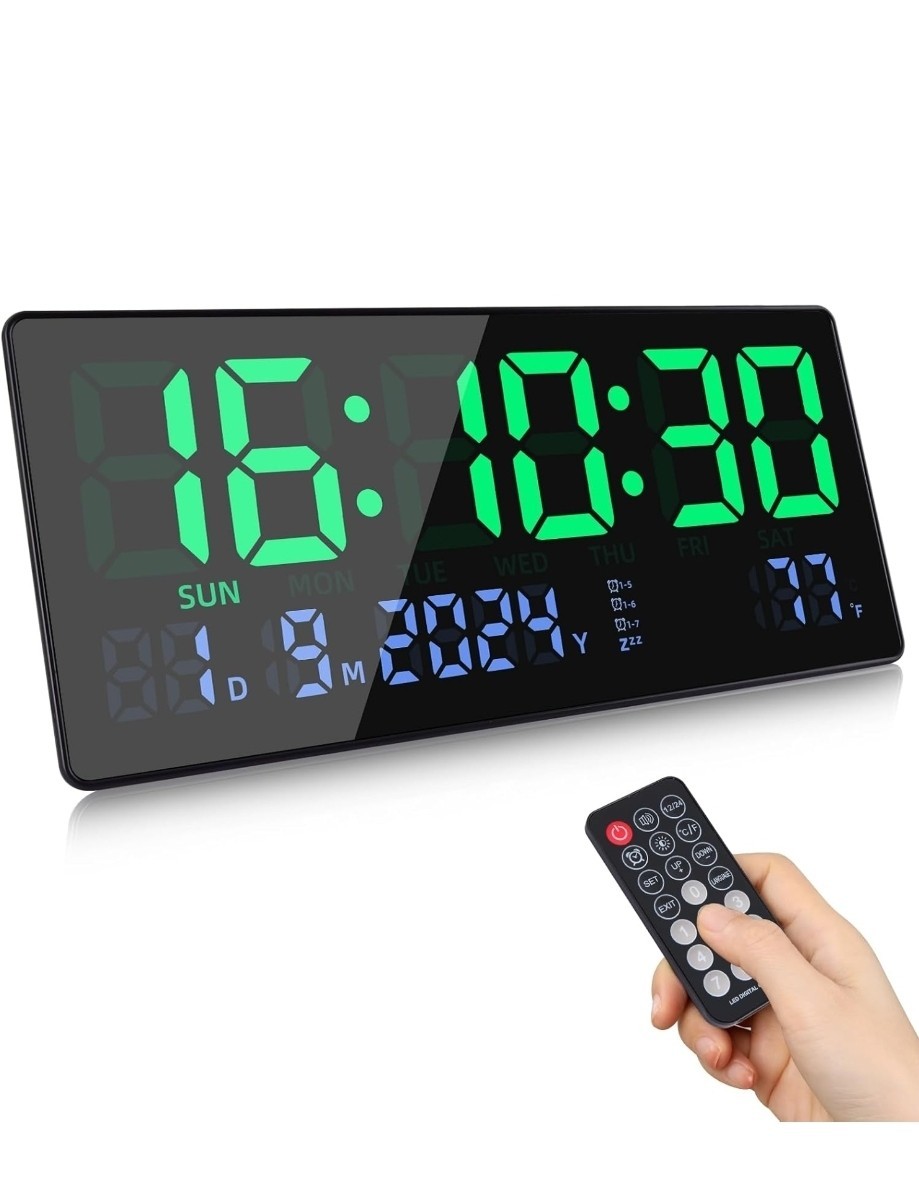 Lafocuse Orologio da Parete Digitale Grande LED, Orologio da